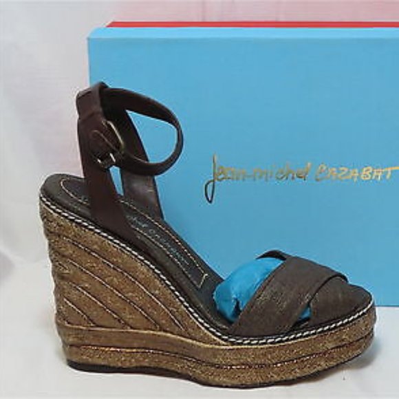 JEAN-MICHEL CAZABAT Women's Ashanti Espadrille-Dk Brown-Fabric & Leather Upper - Picture 4 of 4